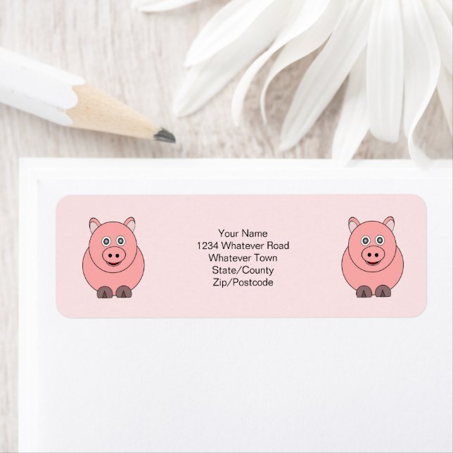Pig Design Personalised Return Address (Insitu)