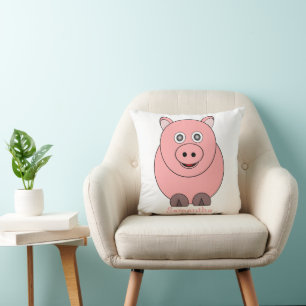 Pig Design Personalised Throw Pillow