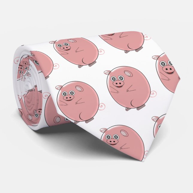 Pig Design Tie (Rolled)