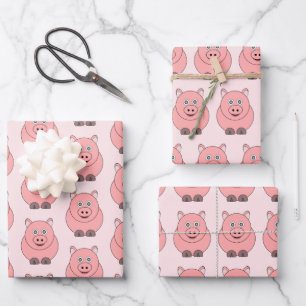 Pig Design Wrapping Paper Sheet