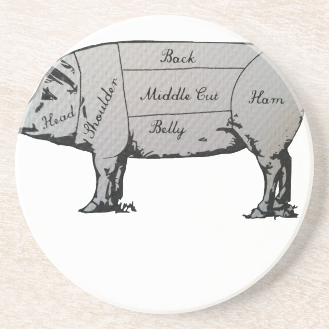 Pig Diagram Coaster (Front)