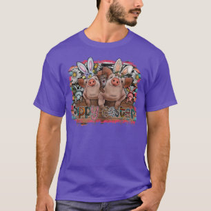 Pig Easter Bunny Egg Hunting Women Funny Farmer Sp T-Shirt
