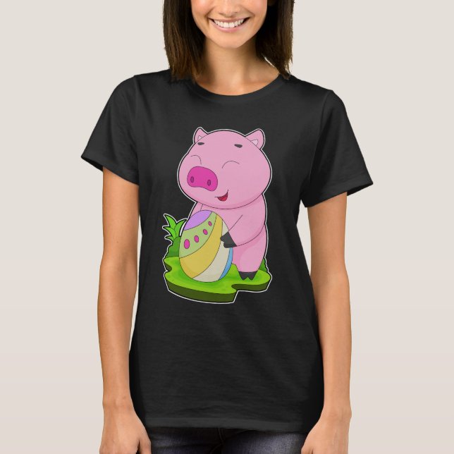 Pig Easter Easter egg T-Shirt (Front)