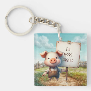 Pig - Eat More People Keychain