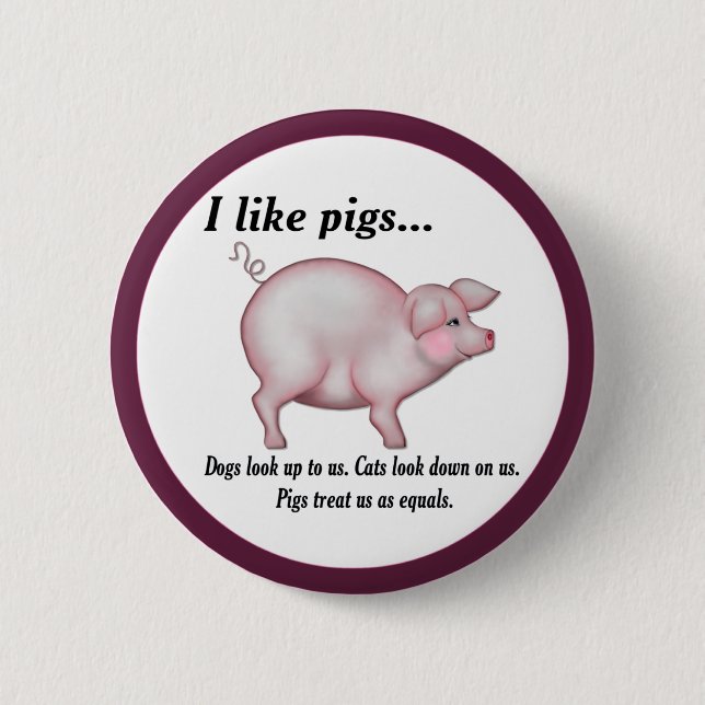 Pig Equality 2 Inch Round Button (Front)