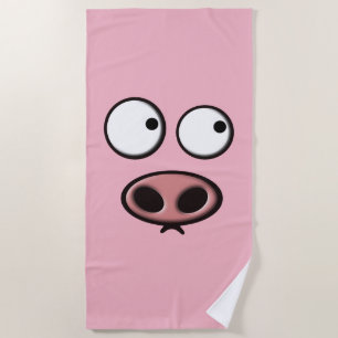 Pig Face Beach Towel