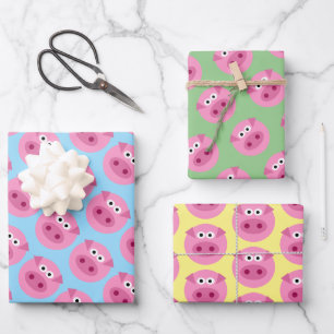 Pig face cartoon custom color wrapping paper sheet