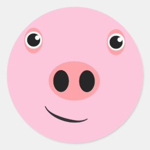 Pig Face Classic Round Sticker