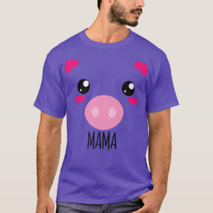 Pig Face Kawaii Halloween Costume For Mama Funny P T-Shirt