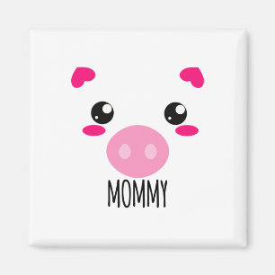 Pig Face Kawaii Halloween Costume For Mommy Funny Magnet