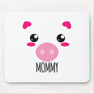 Pig Face Kawaii Halloween Costume For Mommy Funny  Mouse Pad
