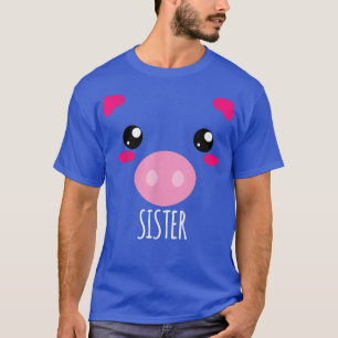 Pig Face Kawaii Halloween Costume For Sister Funny T-Shirt