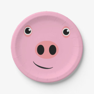 Pig Face Paper Plate
