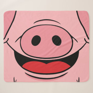 Pig Face Sherpa Blanket