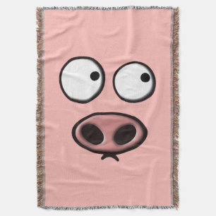Pig Face Throw Blanket