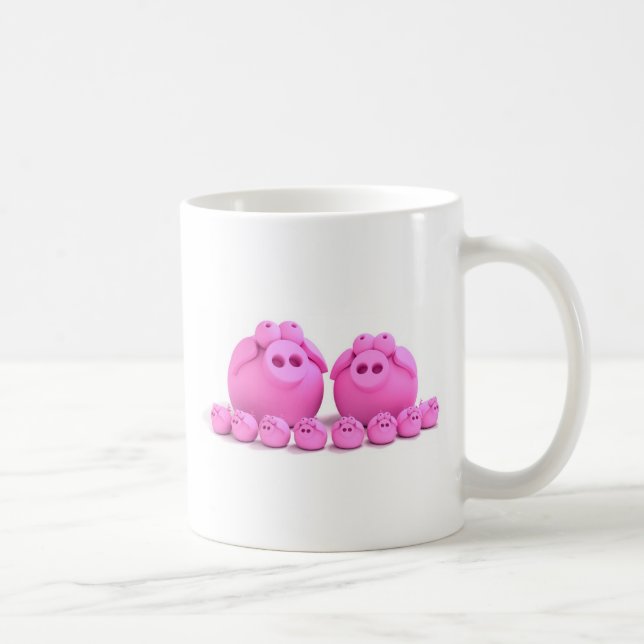 Pig family coffee mug (Right)