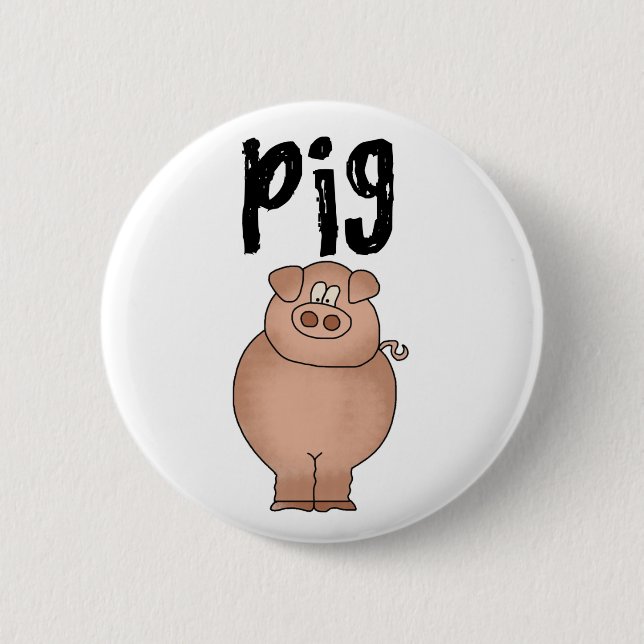 Pig Farm Animal 2 Inch Round Button (Front)