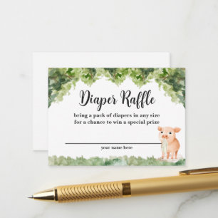 Pig Farm Animal Diaper Raffle Enclosure Card