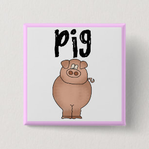 Pig Farm Animal Tshirts and Gifts 2 Inch Square Button