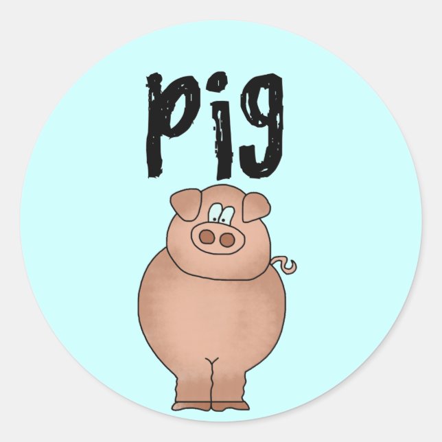 Pig Farm Animal Tshirts and Gifts Classic Round Sticker (Front)