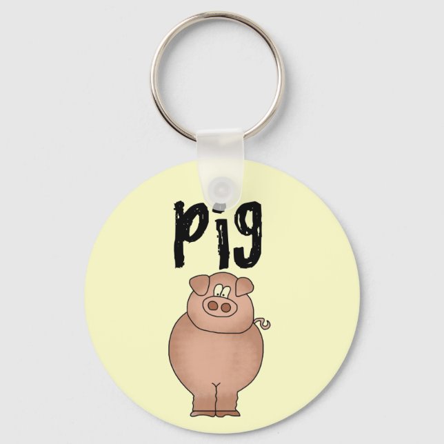 Pig Farm Animal Tshirts and Gifts Keychain (Front)
