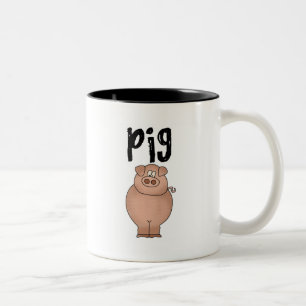 Pig Farm Animal Tshirts and Gifts Two-Tone Coffee Mug