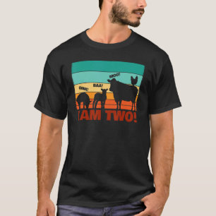 Pig Farm Farmer Pig  Hog I Am Two Party Theme T-Shirt