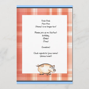Pig farm party invitation