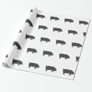 Pig farm silhouette - Choose background color Wrapping Paper