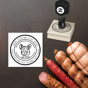 Pig farmer pork rubber stamp