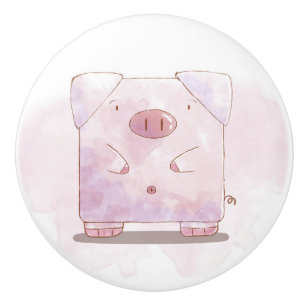 Pig Farmhouse Ceramic Knob