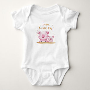 Pig Father's Day Baby Bodysuit