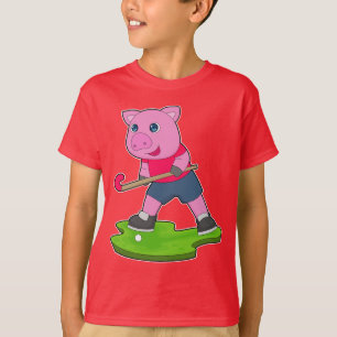 Pig Field hockey Hockey stick T-Shirt