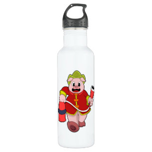 Pig Firefighter Fire extinguisher 710 Ml Water Bottle
