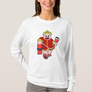Pig Firefighter Fire extinguisher T-Shirt