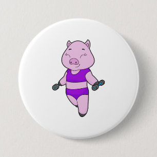 Pig Fitness Dumbbell 3 Inch Round Button