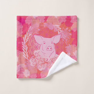 pig,flower of life, blue, mandala,zen,chakra,patt