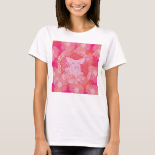 pig,flower of life, blue, mandala,zen,chakra,patt T-Shirt