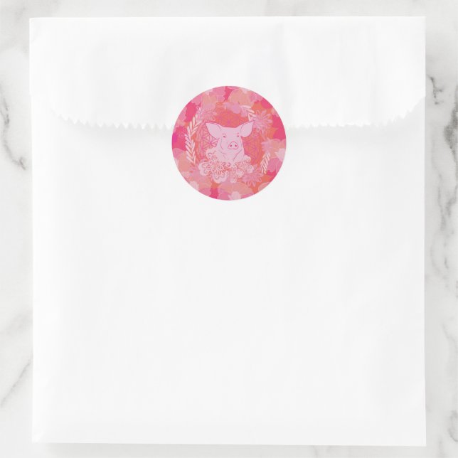 PiG Flower of life Classic Round Sticker (Bag)