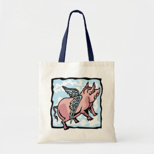 Pig Flying in the Clouds Tote Bag