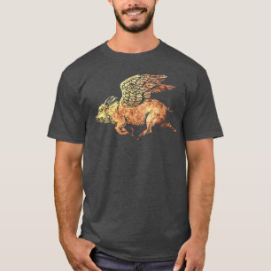 Pig flying with Wings Fly Pig Lovers  T-Shirt