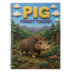 Pig, Forest Thicket Clay Art Notebook