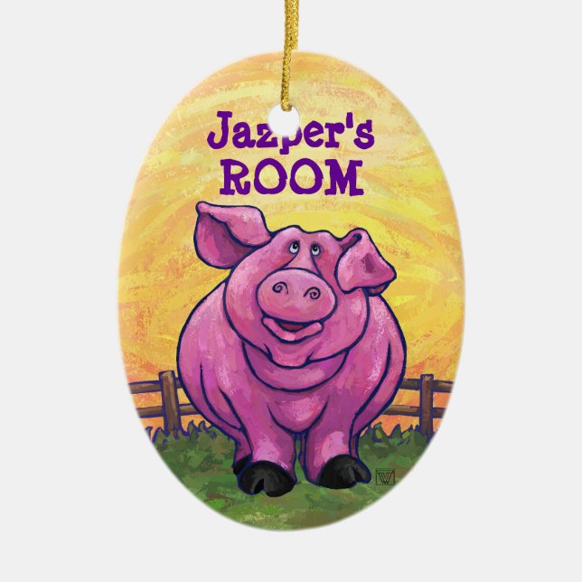 Pig Gifts & Accessories Ceramic Ornament (Front)