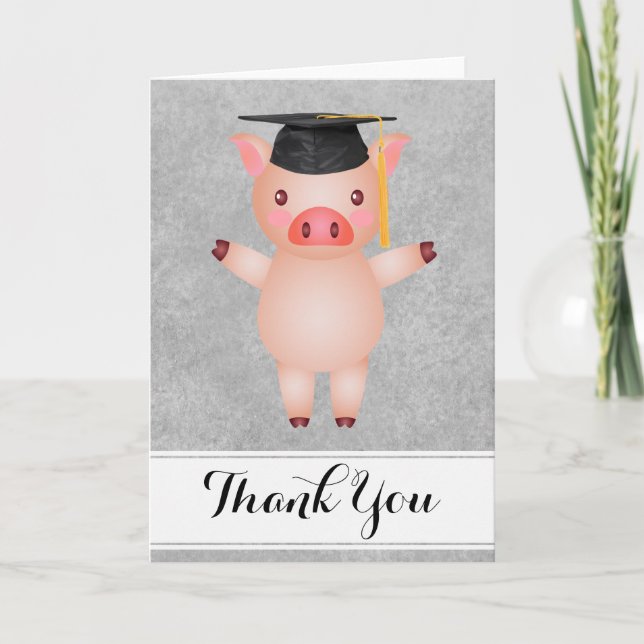 Pig Grad Thank You Card (Front)