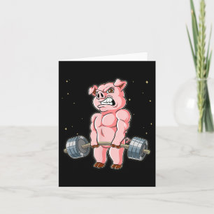 Pig Gym Weight Training Deadlift  Card