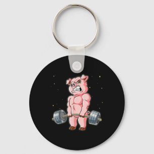 Pig Gym Weight Training Deadlift  Keychain