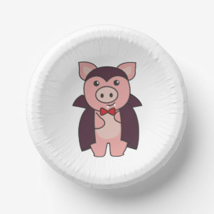 Pig Halloween Cute Devil Vampire Costume Paper Plate