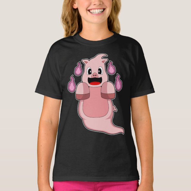 Pig Halloween Ghost T-Shirt (Front)