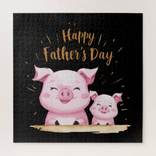 Pig Happy Father's Day Jigsaw Puzzle