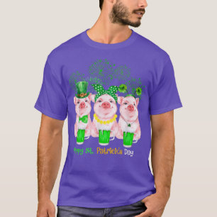 Pig Happy St Patricks Day Family Farmer Farming Lo T-Shirt
